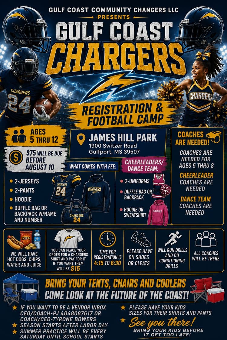 Gulf Coast Chargers Flyer 1