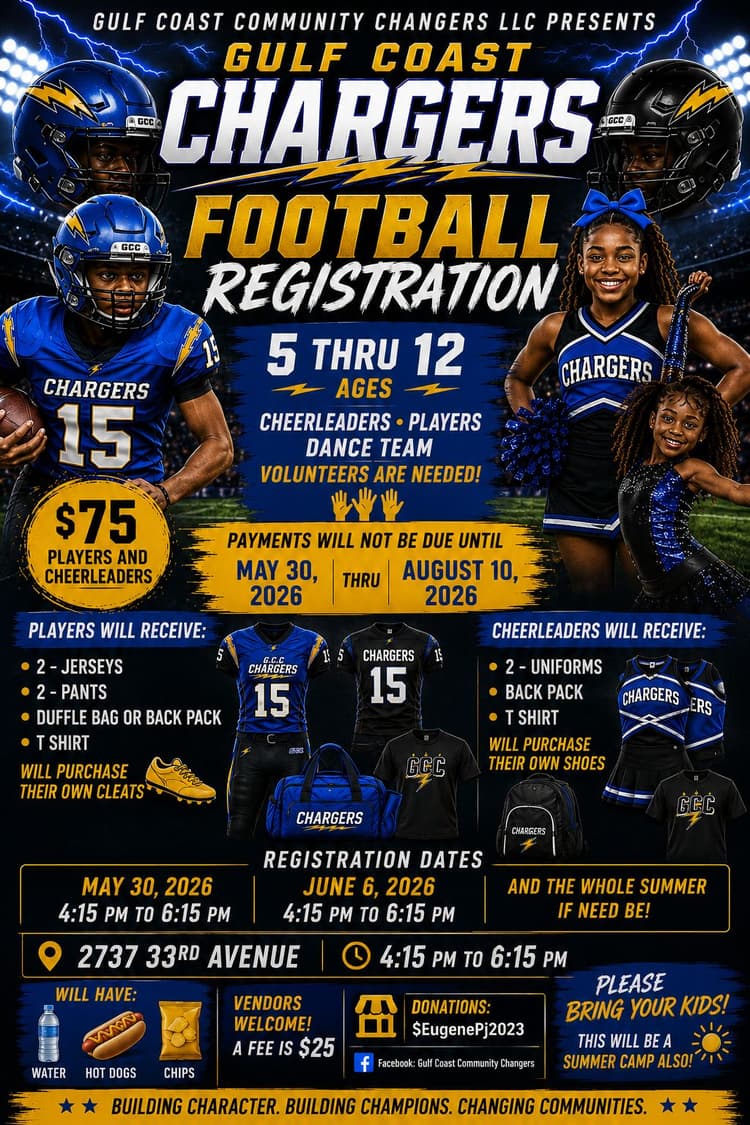 Gulf Coast Chargers Flyer 2